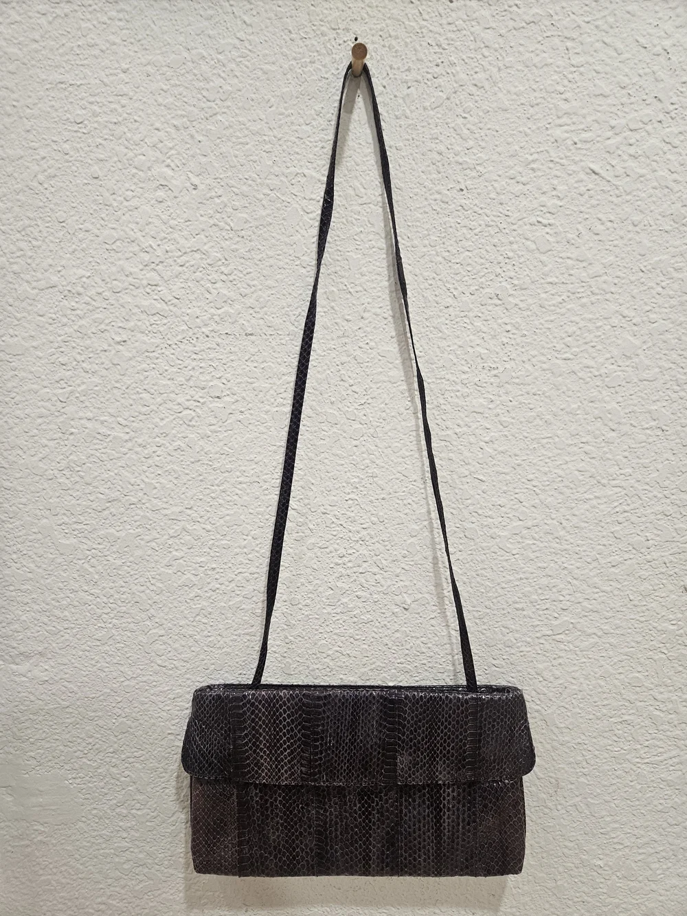 Vintage Joseph Genuine Purple Snakeskin Convertible Envelope Clutch Bag